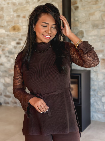 Blouse sans manches Mariam - Chocolat