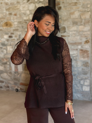Blouse sans manches Mariam - Chocolat Blouse sans manches Mariam - Chocolat
