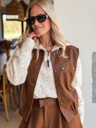 Veste sans manches Liya - Camel Veste sans manches Liya - Camel