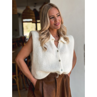 Gilet sans manches Naëlle - Ecru