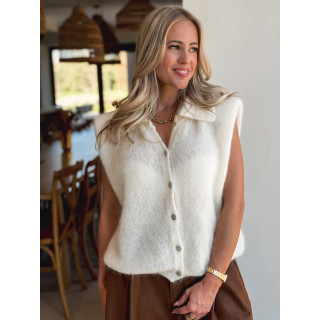 Gilet sans manches Naëlle - Ecru