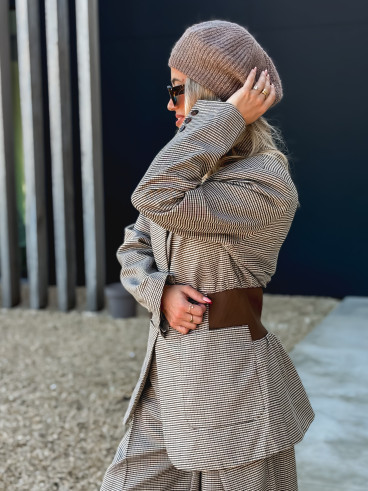 Blazer à carreaux Marelle - Chocolat
