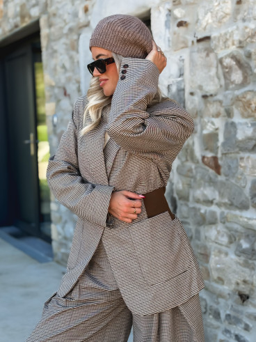 Blazer à carreaux Marelle - Chocolat