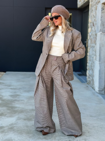 Blazer à carreaux Marelle - Chocolat