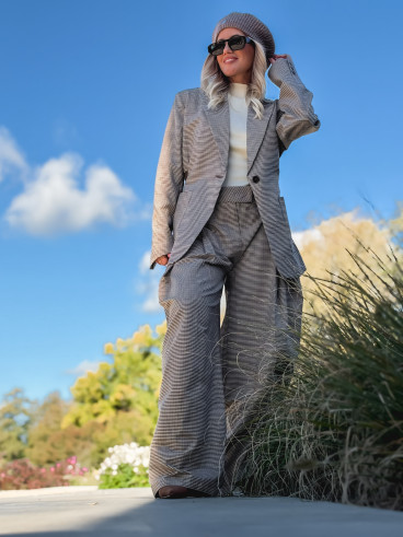 Blazer à carreaux Marelle - Chocolat