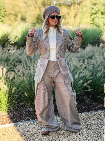 Blazer à carreaux Marelle - Chocolat