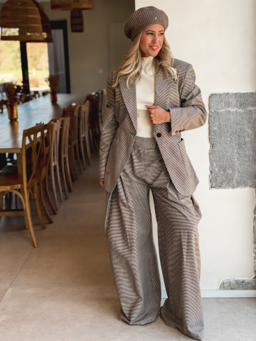 Blazer à carreaux Marelle - Chocolat