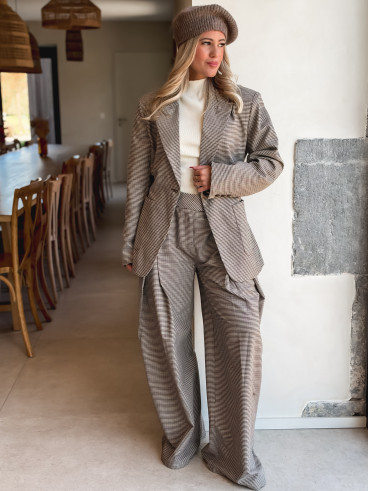 Blazer à carreaux Marelle - Chocolat