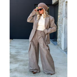 Pantalon à carreaux Marelle - Chocolat