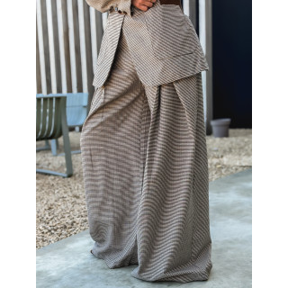 Pantalon à carreaux Marelle - Chocolat