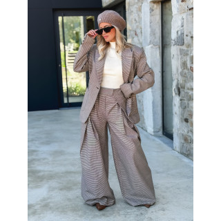 Pantalon à carreaux Marelle - Chocolat