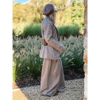 Pantalon à carreaux Marelle - Chocolat
