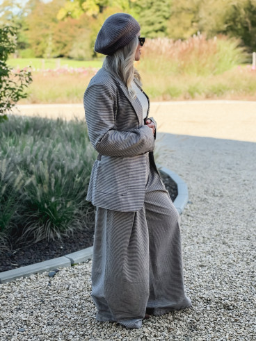 Pantalon à carreaux Marelle - Chocolat
