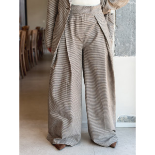 Pantalon à carreaux Marelle - Chocolat