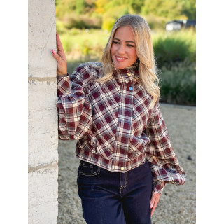 Veste à carreaux Julia - Bordeaux/Gris