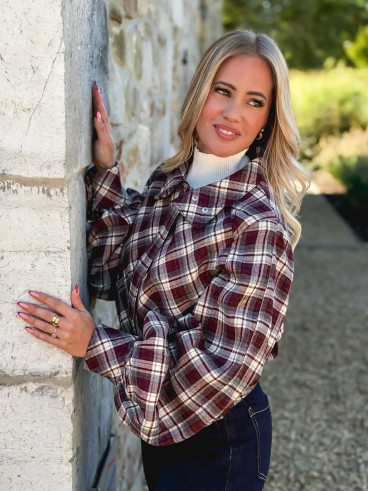 Veste à carreaux Julia - Bordeaux/Gris Veste à carreaux Julia - Bordeaux/Gris