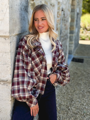 Veste à carreaux Julia - Bordeaux/Gris Veste à carreaux Julia - Bordeaux/Gris