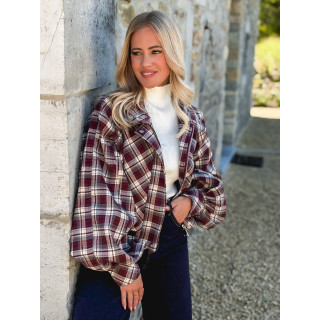 Veste à carreaux Julia - Bordeaux/Gris
