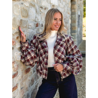 Veste à carreaux Julia - Bordeaux/Gris