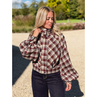 Veste à carreaux Julia - Bordeaux/Gris