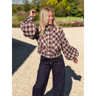 Veste à carreaux Julia - Bordeaux/Gris