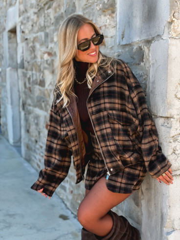 Veste à carreaux Alberta - Marron