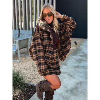 Veste à carreaux Alberta - Marron