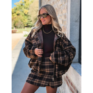 Short à carreaux Alberta - Marron