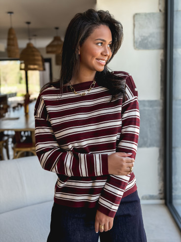 Pull ligné Valia - Bordeaux