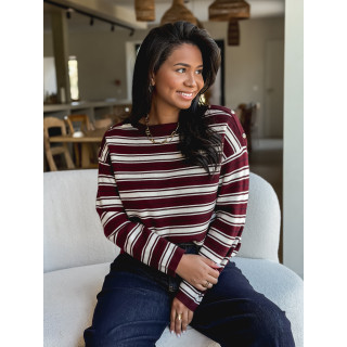 Pull ligné Valia - Bordeaux