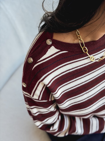 Pull ligné Valia - Bordeaux