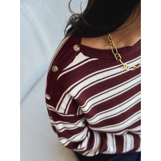 Pull ligné Valia - Bordeaux