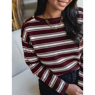 Pull ligné Valia - Bordeaux