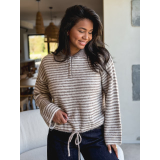 Pull ligné Zélinia - Taupe/crème