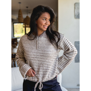 Pull ligné Zélinia - Taupe/crème