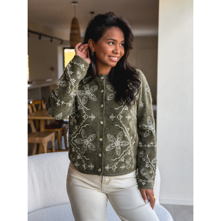 Gilet à motifs kyomi - Kaki
