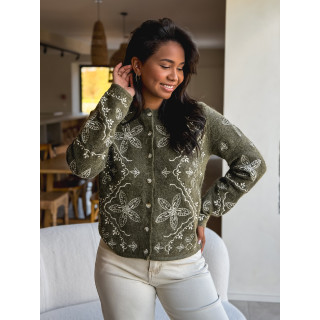 Gilet à motifs kyomi - Kaki