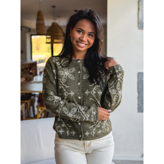 Gilet à motifs kyomi - Kaki