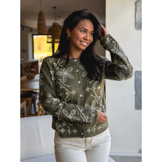 Gilet à motifs kyomi - Kaki