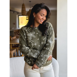 Gilet à motifs kyomi - Kaki