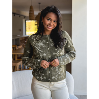 Gilet à motifs kyomi - Kaki