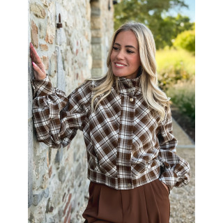 Veste à carreaux Julia - Marron/Gris