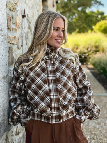 Veste à carreaux Julia - Marron/Gris Veste à carreaux Julia - Marron/Gris