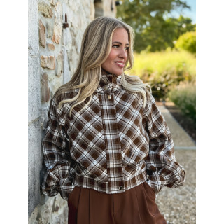 Veste à carreaux Julia - Marron/Gris