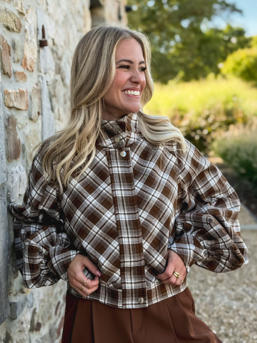 Veste à carreaux Julia - Marron/Gris Veste à carreaux Julia - Marron/Gris