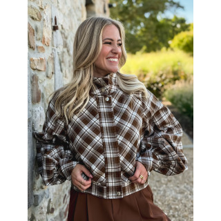 Veste à carreaux Julia - Marron/Gris