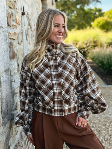 Veste à carreaux Julia - Marron/Gris Veste à carreaux Julia - Marron/Gris