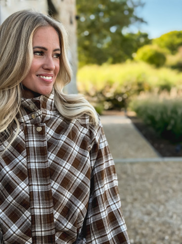 Veste à carreaux Julia - Marron/Gris