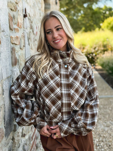 Veste à carreaux Julia - Marron/Gris Veste à carreaux Julia - Marron/Gris