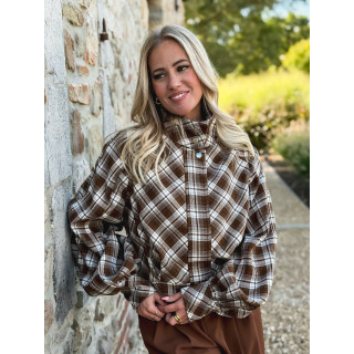 Veste à carreaux Julia - Marron/Gris
